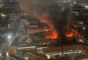 incendie à Johannesburg