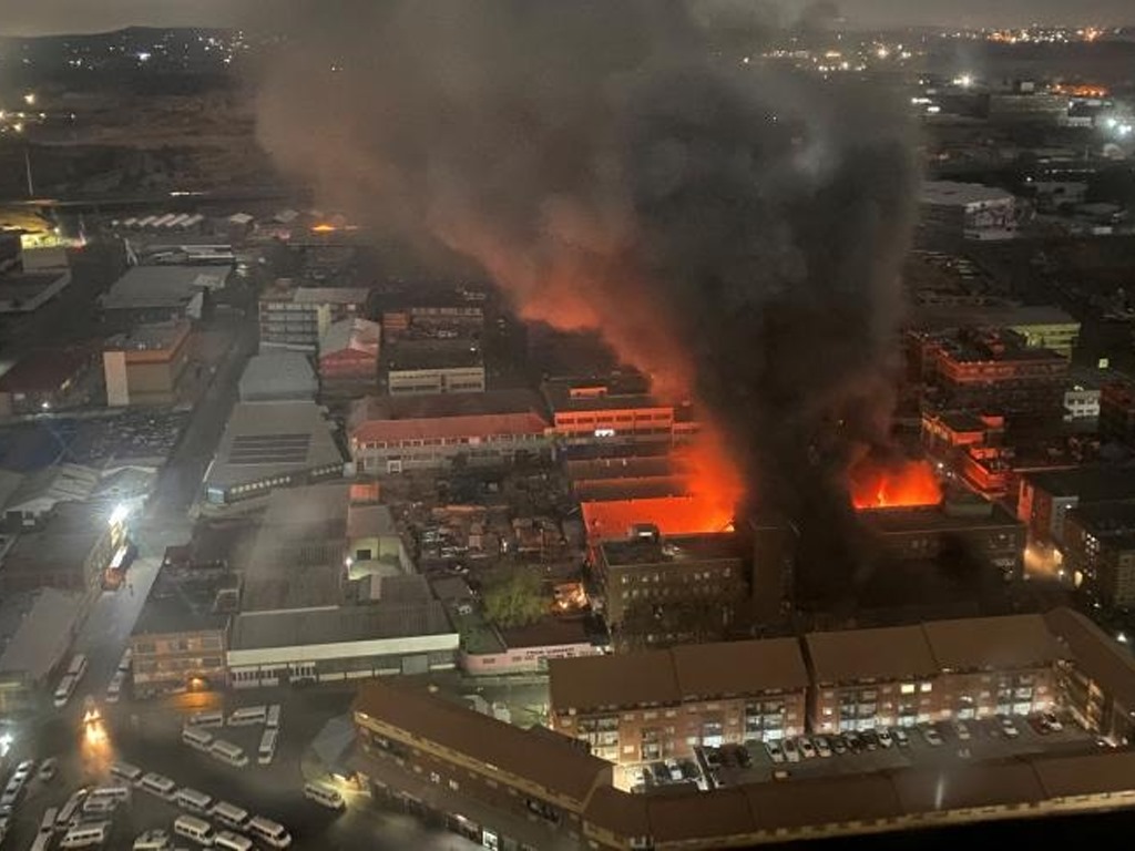 incendie à Johannesburg