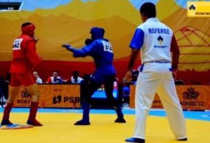 Israël MANO termine 5e de sa catégorie au championnat du monde de Sambo