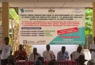 Le CAMJBCI et MIDEQ mènent une campagne réussie de sensibilisation à Meagui pour la déclaration des naissances et la scolarisation des jeunes filles en Côte d'Ivoire